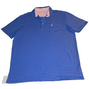 Johnnie-O Hanging Collar Polo Short Sleeve Shirt Stripe Size XL preppy Surfer